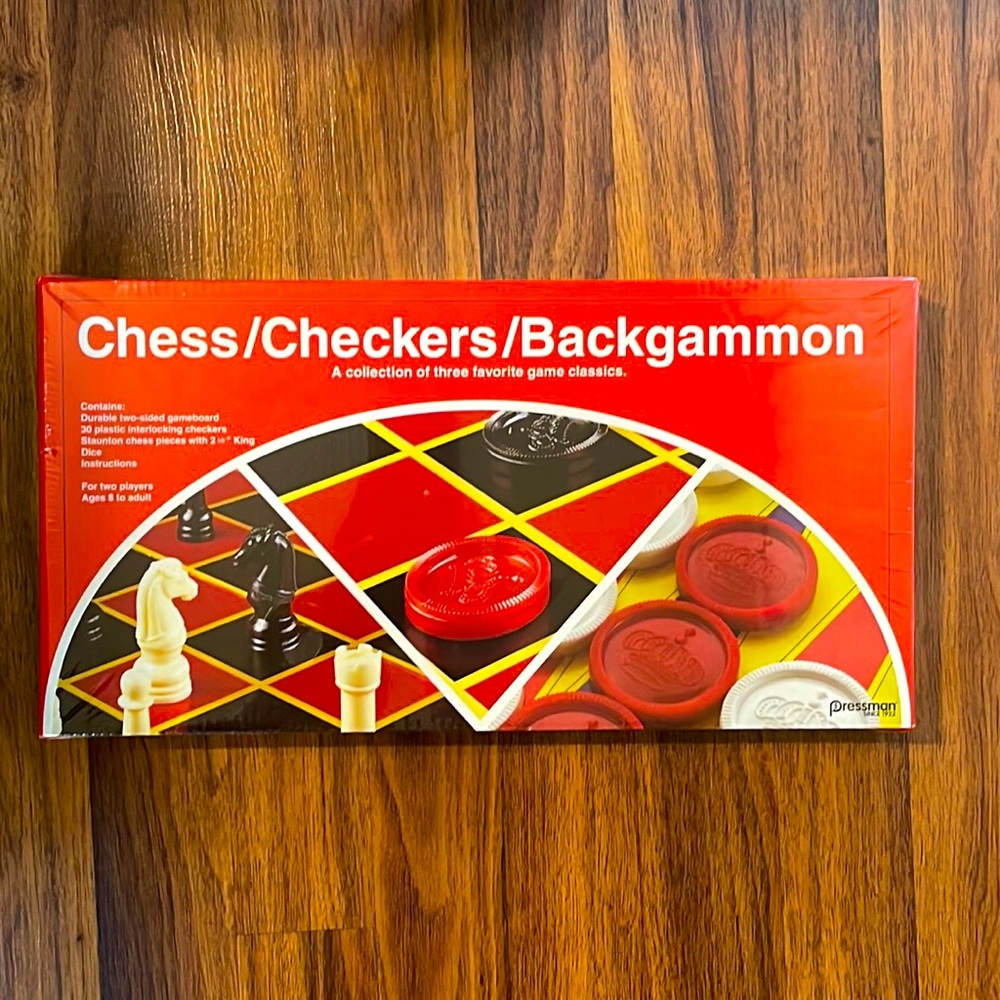 🤩Chess/Checkers/Backgammon Board Game 3 Favorite 🤩 Classics.
